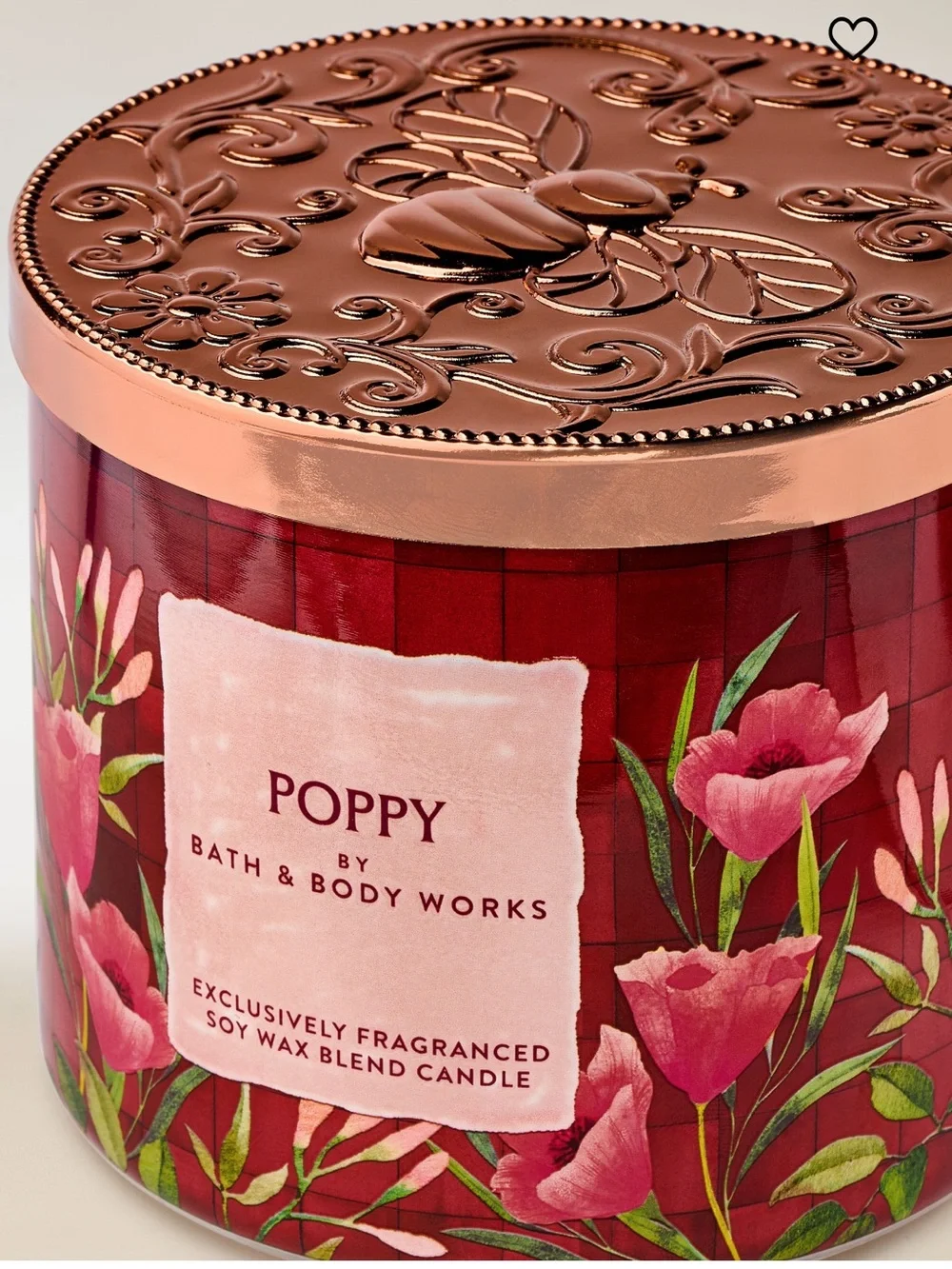 Bath & Body Works Poppy Floral Candle - Red and Pink